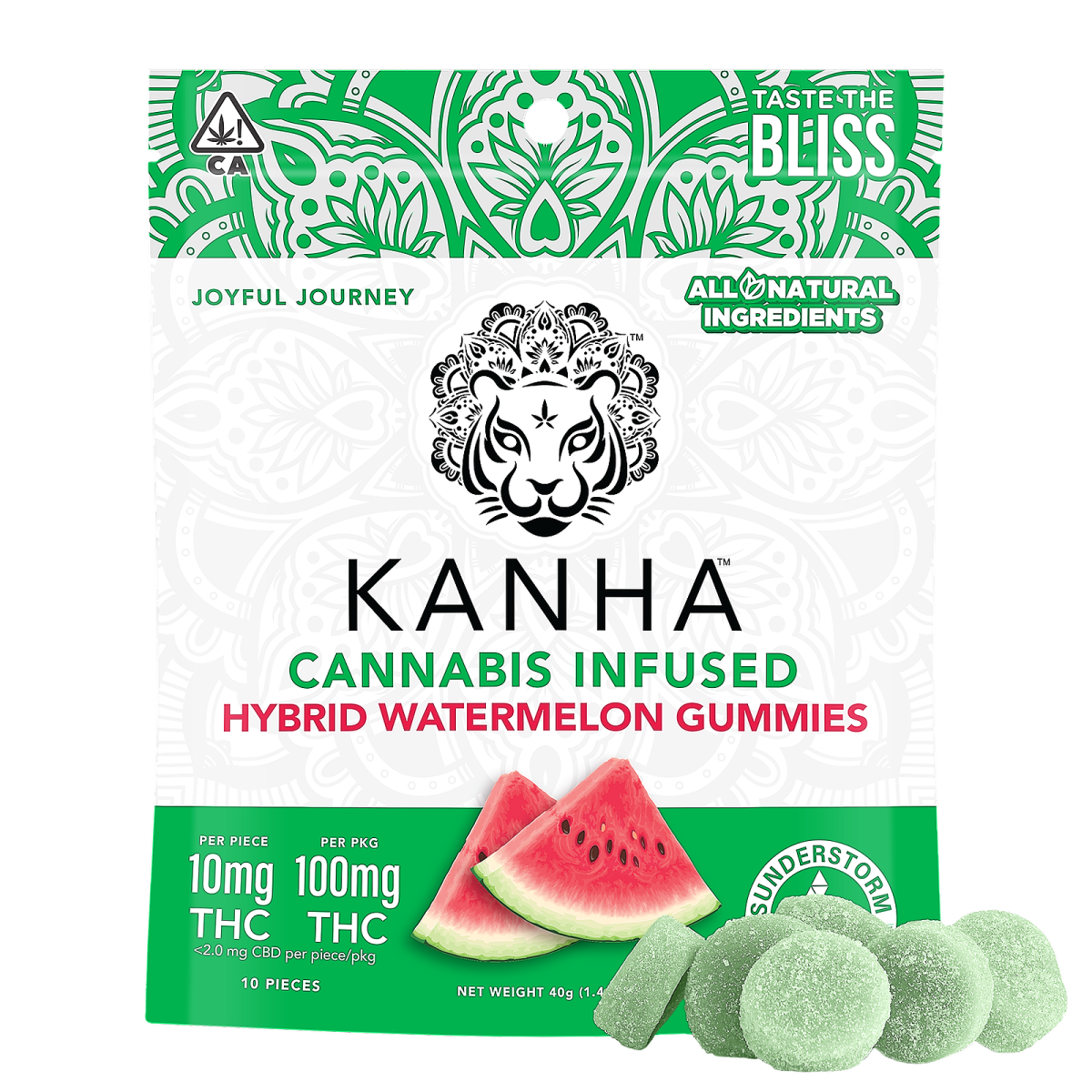 KANHA | Watermelon | Hybrid | 100mg THC | 10-pack